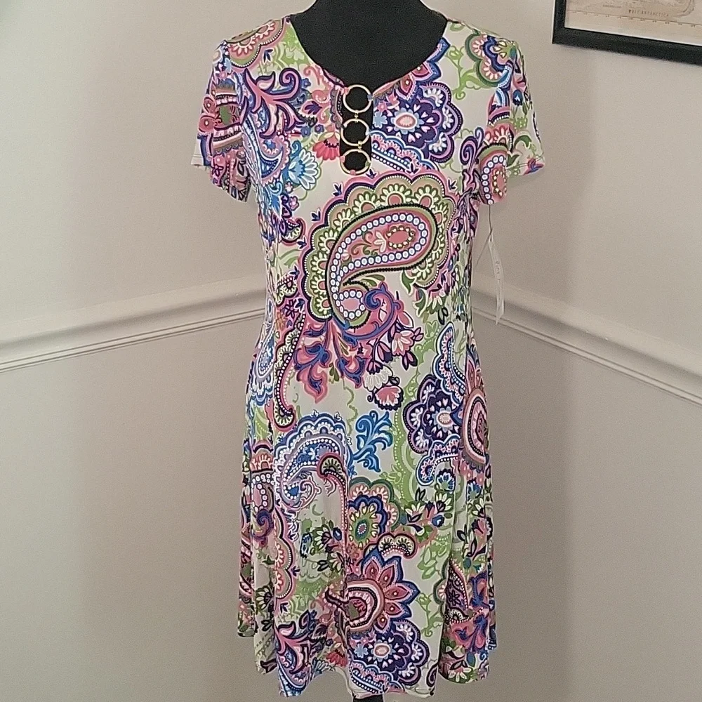 Ivy Road Floral Paisley Print A line Dress Womens‎ Medium